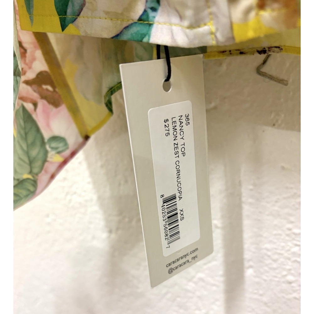 CARA CARA $275 NWT Nancy Layered Floral Poplin Crop Top XXS - Picture 8 of 9